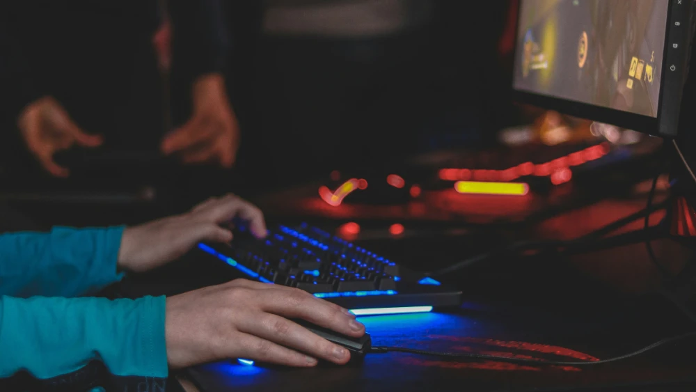 Esports team competing